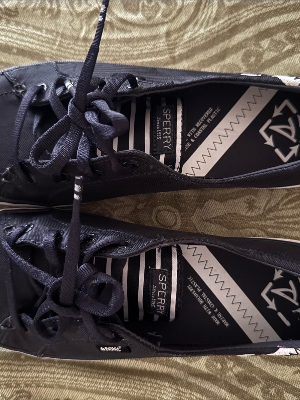 Sperry Women’s Black Lace-Up Canvas Sneakers